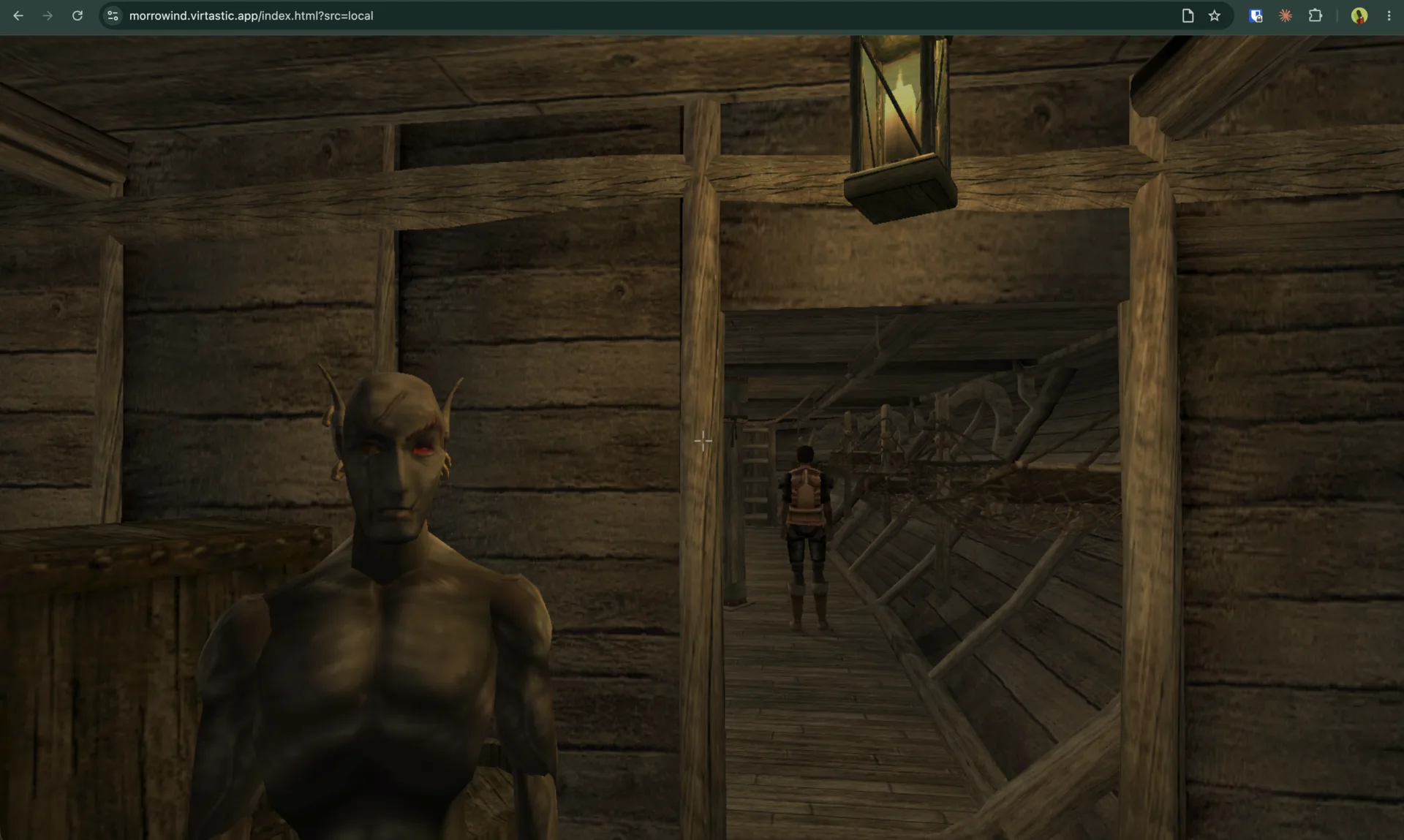 Inside the prison ship: dynamic lighting and NPCs, the opening of the actual game running client-side.